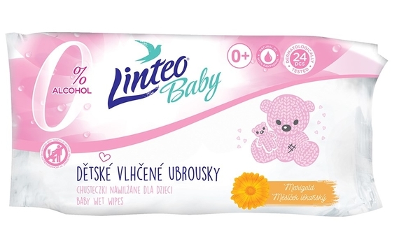 Ubrousky vlhčené s měsíčkem lékařským - LINTEO BABY Soft&cre