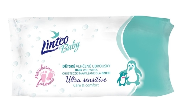 Ubrousky vlhčené - LINTEO BABY Ultra Sensitive - 64ks