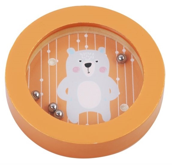 Hračka balanční hra - MINI LABYRINT medvídek oranžový - Toys