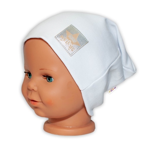 Dětská funkční čepice s dvojitým lemem - bílá Velikost koj. oble