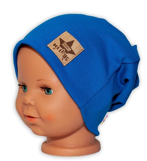 Dětská funkční čepice s dvojitým lemem - tm. modrá Velikost koj.