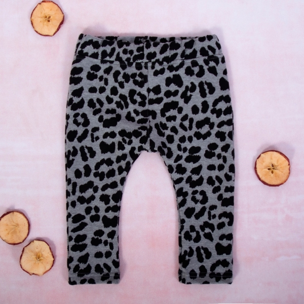 K-Baby Dívčí legíny Gepardík, šedo-černá Velikost koj. oblečení