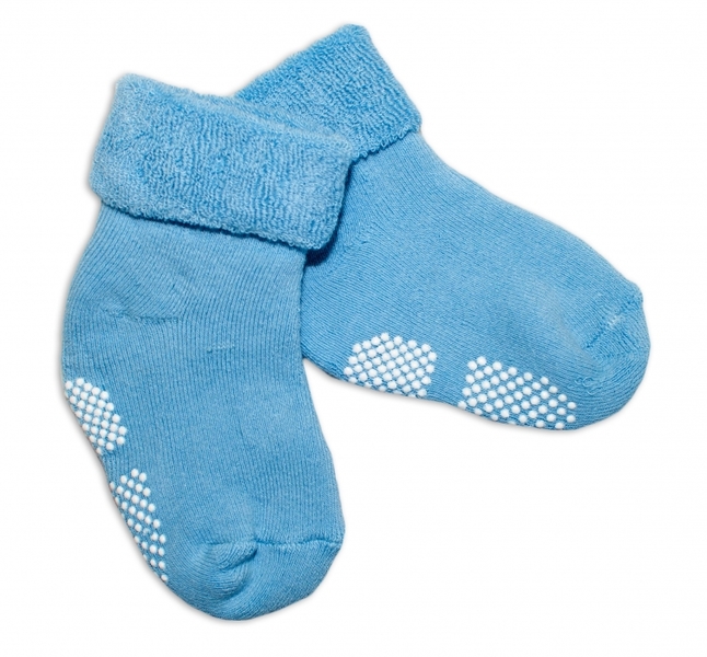 Ponožky dětské froté protiskluzové - RISOCKS modré - vel.12-18mě