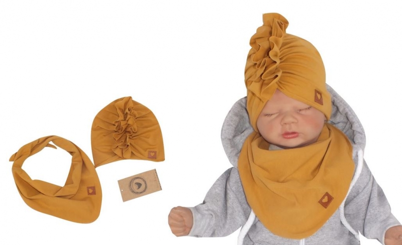 Z&Z Stylová dětská jarní/podzimní bavlněná čepice, turban s