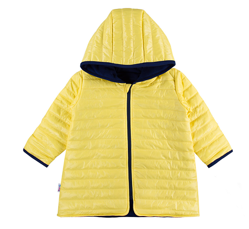 EEVI Dětská přechodová, prošívaná bunda s kapucí - žlutá Velikos