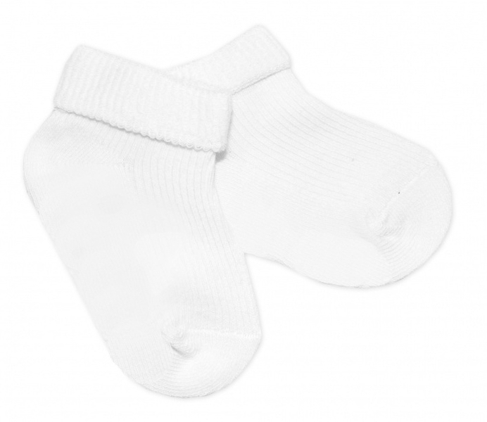 Ponožky kojenecké bavlna - JEDNOBAREVNÉ bílé 
