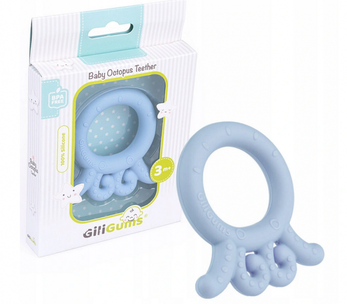 GiliGums Dětské silikonové kousátko Baby Octopus Teether, 3m+, s