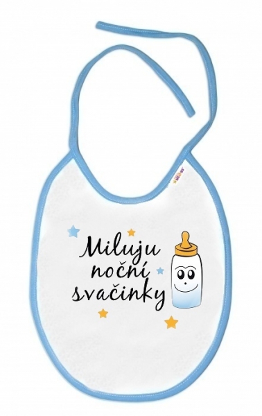 Baby Nellys Nepromokavý bryndáček Miluju noční svačinky, 24 x 2