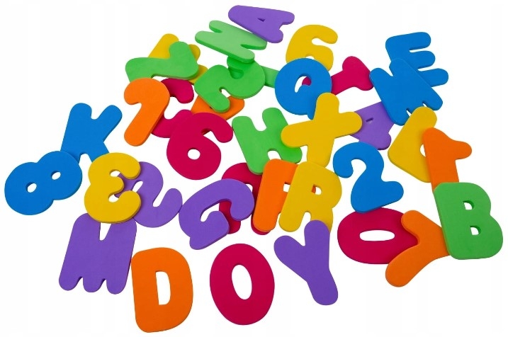 Pěnové hračky do koupele, vodolepky BocioLand - písmena a číslic