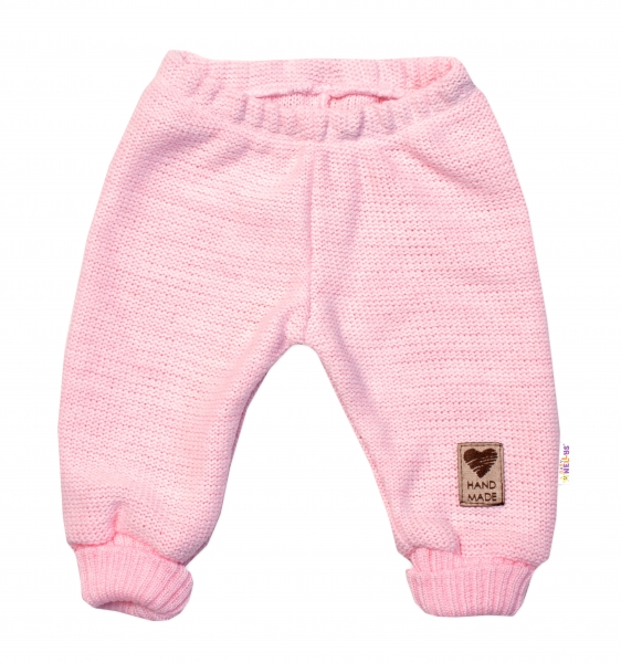 Pletené kojenecké kalhoty Hand Made Baby Nellys, růžové Velikost