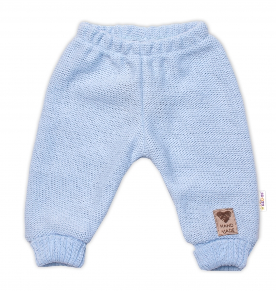 Pletené kojenecké kalhoty Hand Made Baby Nellys, modré Velikost