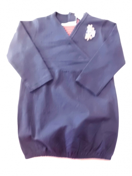 Šaty dětské bavlna - TUNIKOVÉ s rukávy tmavě modré 