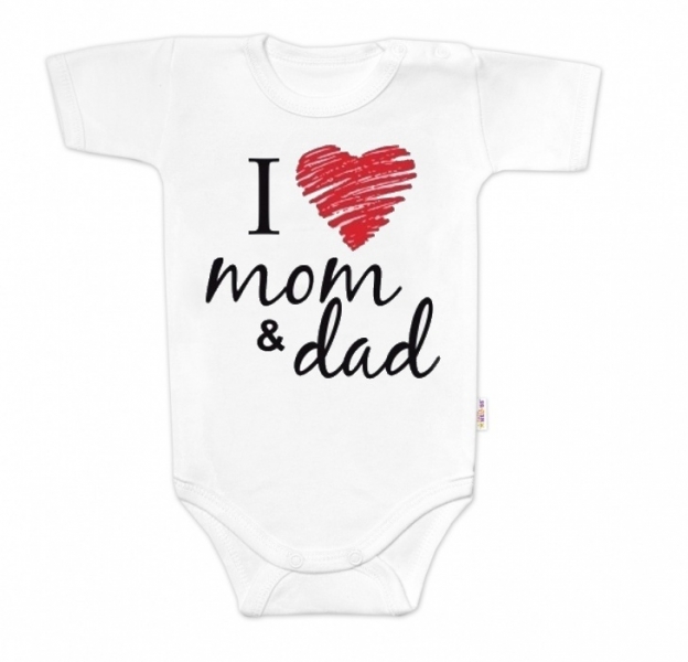 Body krátký rukáv Baby Nellys, I love mom & dad, unisex Veli