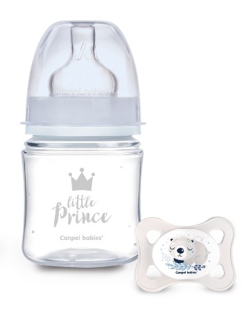 Antikoliková lahvička 120ml + dudlík set Canpol Babies, Mini Boy