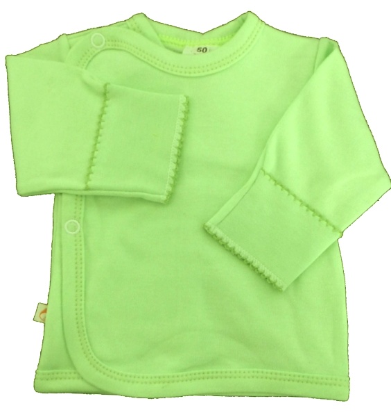 Košilka kojenecká bavlna - S RUKAVIČKOU zelená 