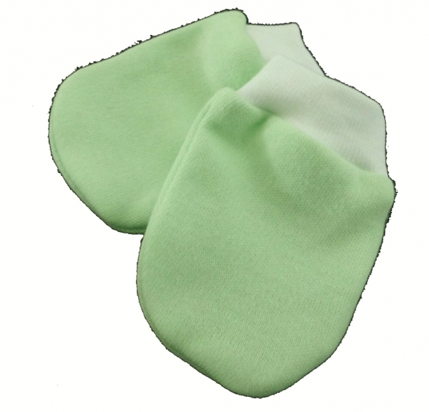 Rukavice kojenecké bavlna BÍLÝ LEM zelené 