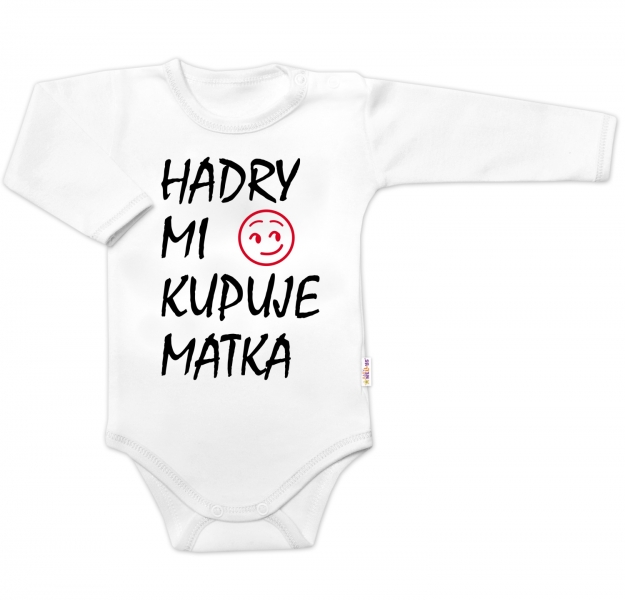 Body dlouhý rukáv Hadry mi kupuje matka, Baby Nellys, bílé Velik