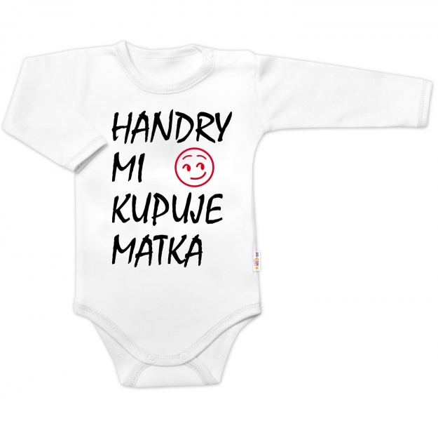 Body dlouhý rukáv Handry mi kupuje matka, Baby Nellys, bílé Veli