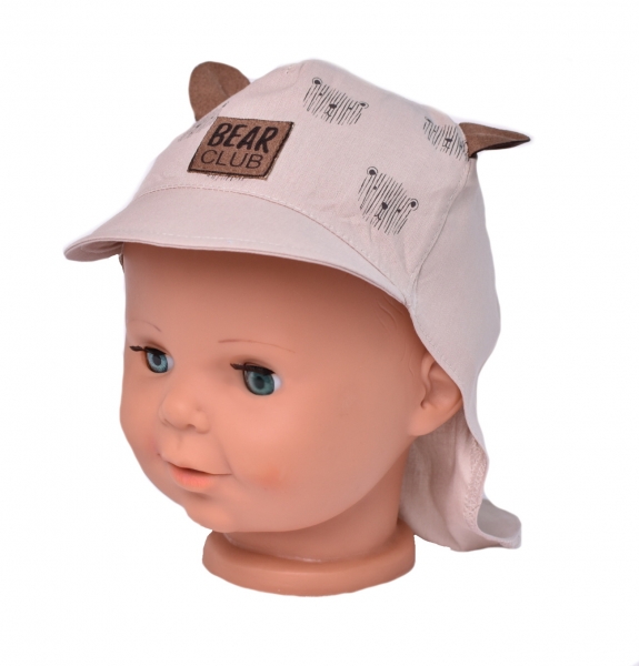 Letní čepice s kšiltem Bear club Baby Nellys, béžová, vel. 86/92