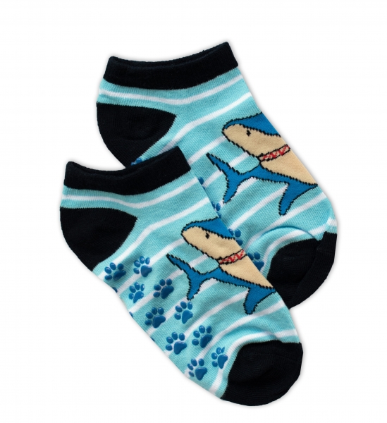 Dětské ponožky s ABS Žralok - modré Velikost koj. oblečení 23-26