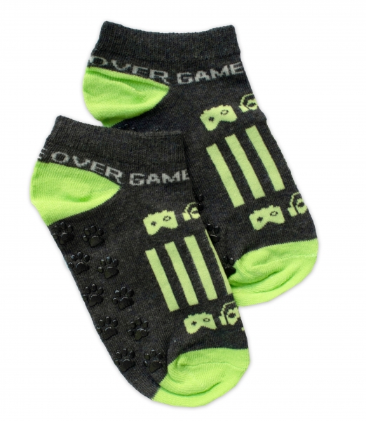 Dětské ponožky s ABS Gameover - grafit Velikost koj. oblečení 23