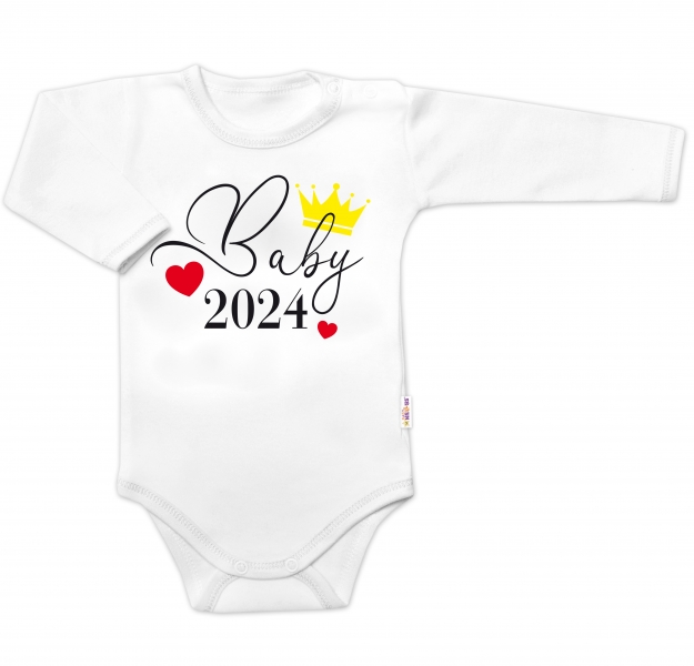 Body dlouhý rukáv Baby 2024, Baby Nellys, bílé Velikost koj. obl