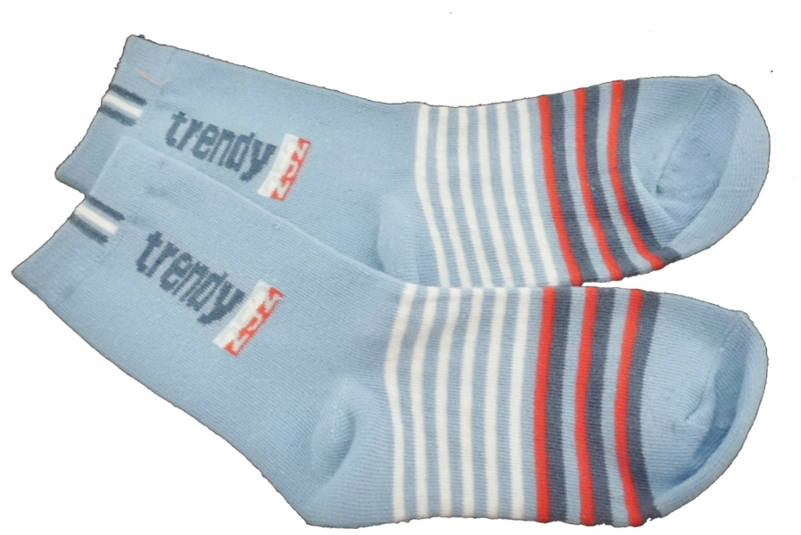Ponožky dětské bavlna - TRENDY modré s proužky 