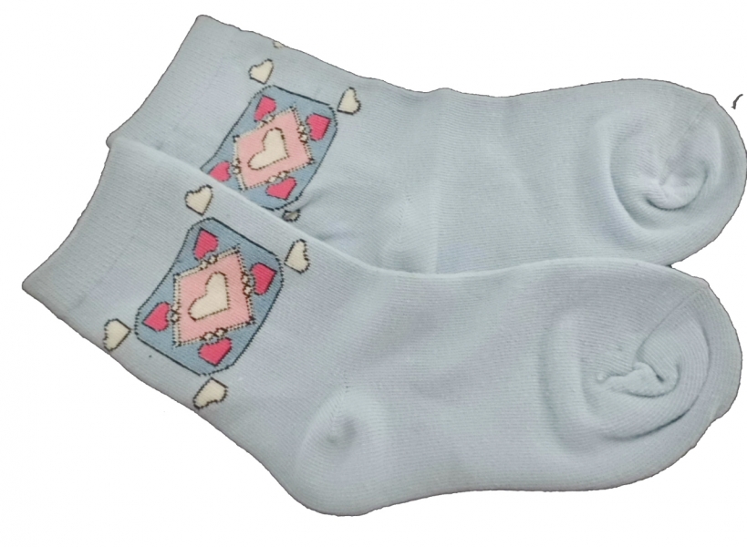 Ponožky dětské bavlna - SRDÍČKA modré 