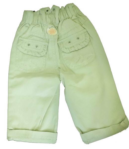 Kalhoty kojenecké bavlna - SUMMER smetanové - zadní díl