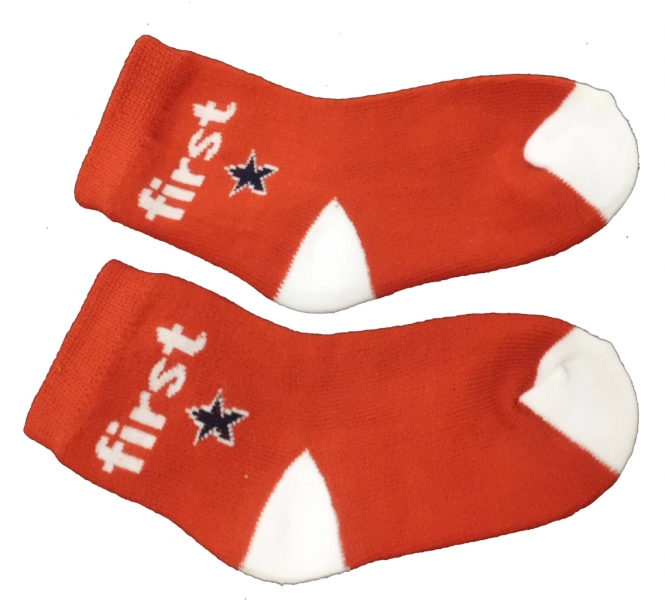 Ponožky kojenecké bavlna - FIRST červené . 