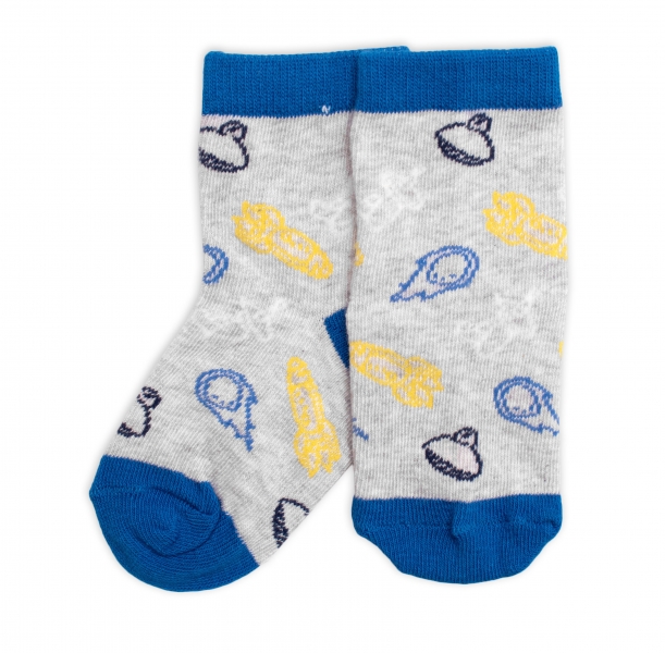 Dětské bavlněné ponožky Vesmír - šedé Velikost koj. oblečení 19-