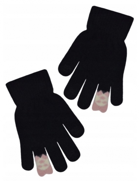 Dívčí zimní, prstové rukavice, černé, vel. 116/122 Velikost koj.