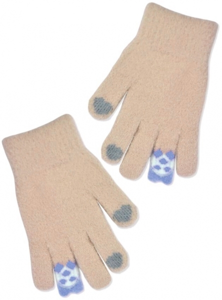 Dívčí zimní, prstové rukavice, béžové, vel. 110/116 Velikost koj