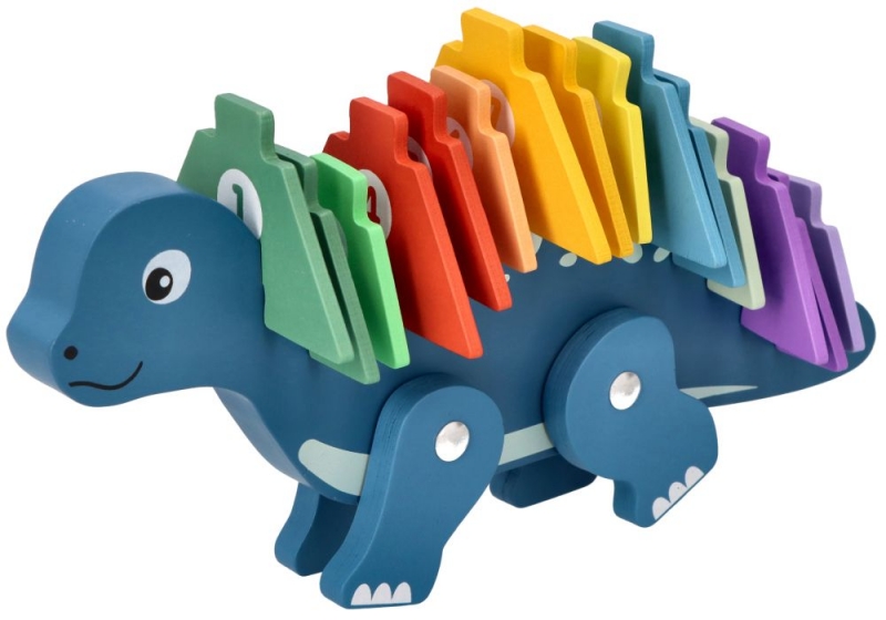 Edukační hračka puzzle s čísly, Adam Toys, Dinosaurus - modrý, A