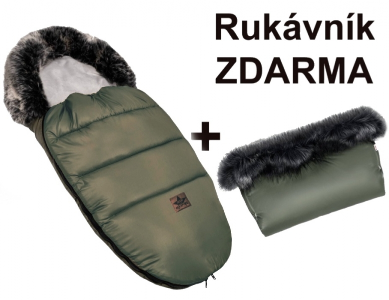 Zimní fusak FLUFFY s kožešinou + rukávník zdarma, Baby Nellys, 5