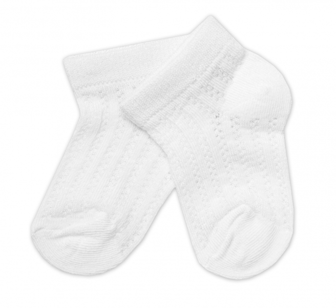 Kojenecké žakarové ponožky se vzorem, bílé Velikost koj. oblečen
