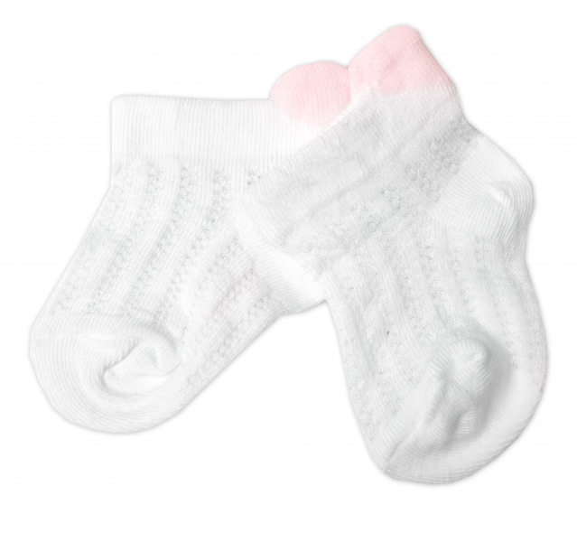 Kojenecké žakarové ponožky se vzorem, Srdíčko, bílé Velikost koj