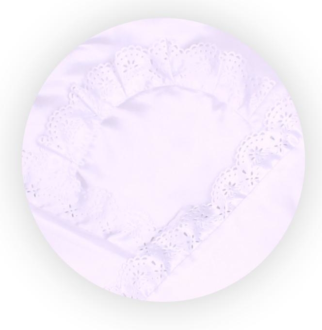 Rychlozavinovačka saténová KRAJKA bílá -detail krajky