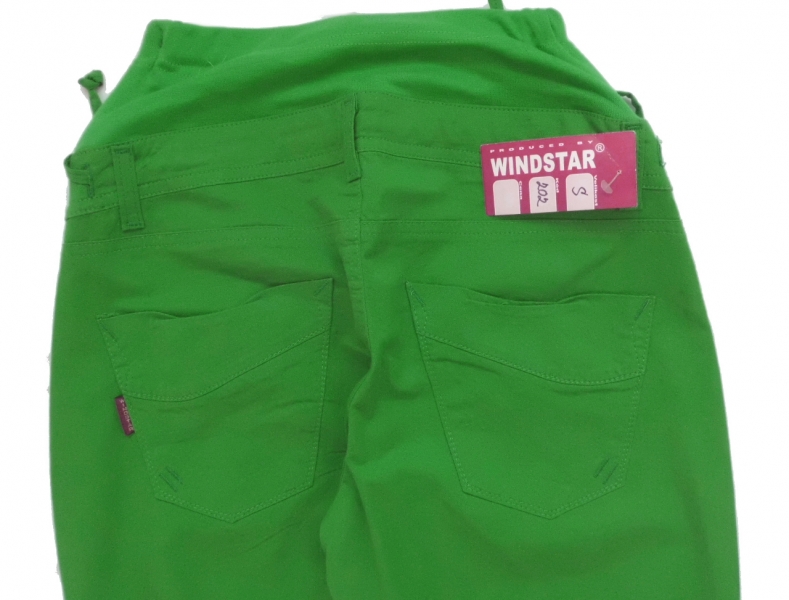 Těhotenské kalhoty 2v1 WINDSTAR - BAVLNA zelené 