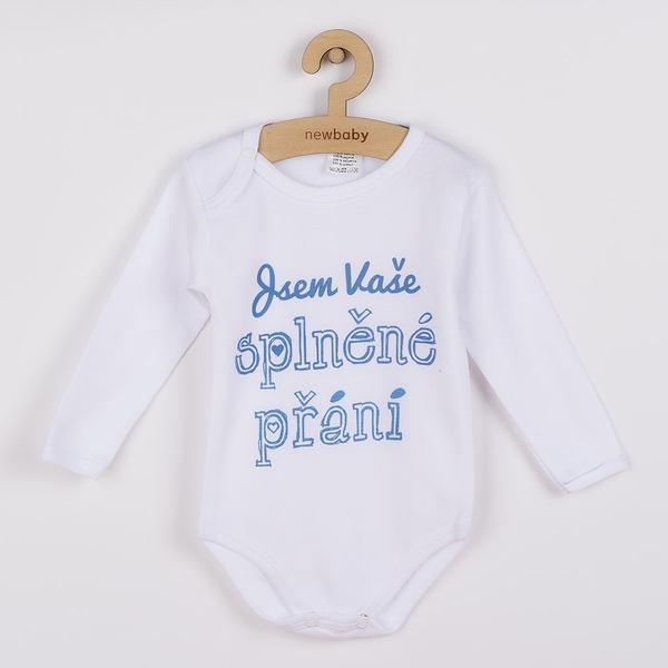 Body s potiskem New Baby Jsem Vaše splněné přání Velikost 80 (9-