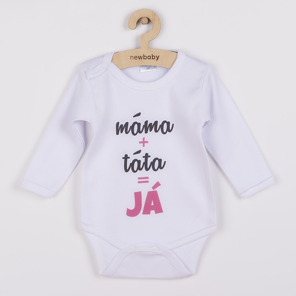 Body s potiskem New Baby máma plus táta rovná se JÁ Velikost 80