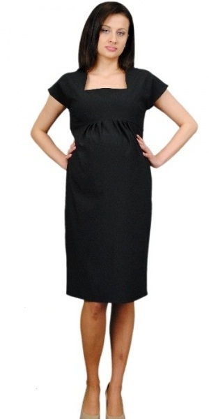 Be MaaMaa Těhotenské šaty ELA - černá Velikosti těh. moda M (38)