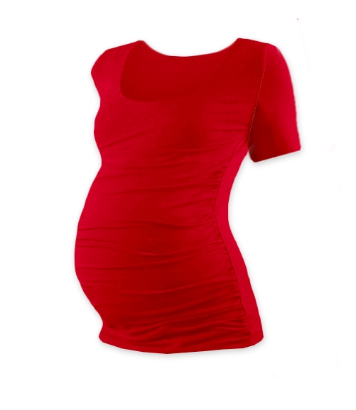 Těhotenské tričko krátký rukáv - JOHANKA - červená