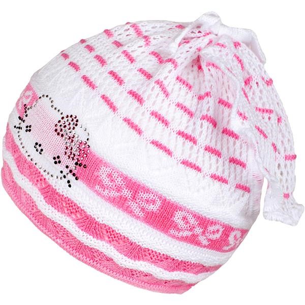 Pletená čepička-šátek New Baby kočička růžová Velikost 104 (3-4r