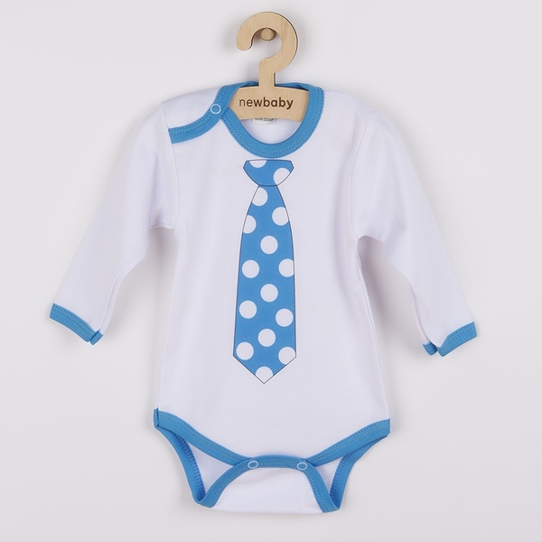 Body s potiskem New Baby s tyrkysovou kravatou Velikost 62 (3-6m