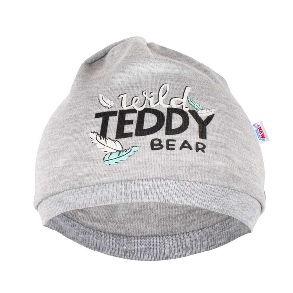 Čepice kojenecká bavlna - WILD TEDDY šedá 