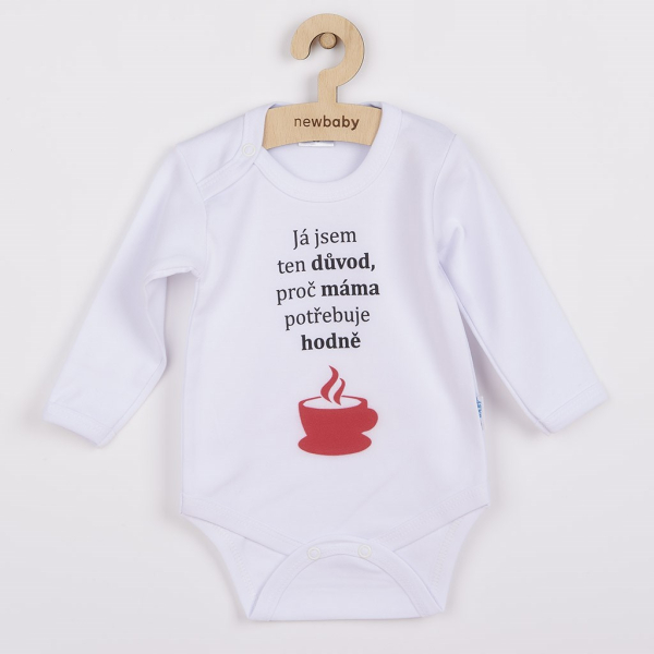 Body s potiskem New Baby a zavolej MAMKU! Velikost 74 (6-9m)