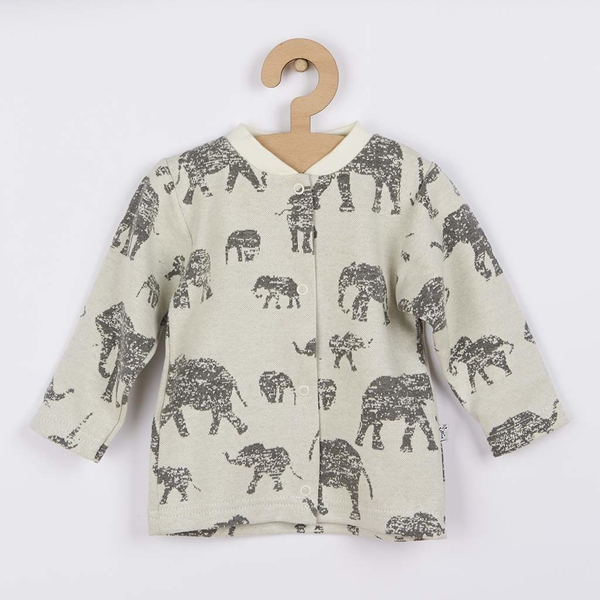 Kojenecký kabátek Baby Service Sloni šedý Velikost 68 (4-6m)