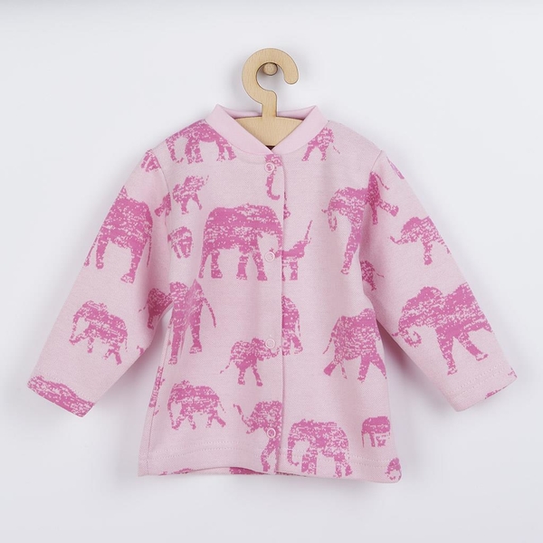 Kojenecký kabátek Baby Service Sloni růžový Velikost 68 (4-6m)