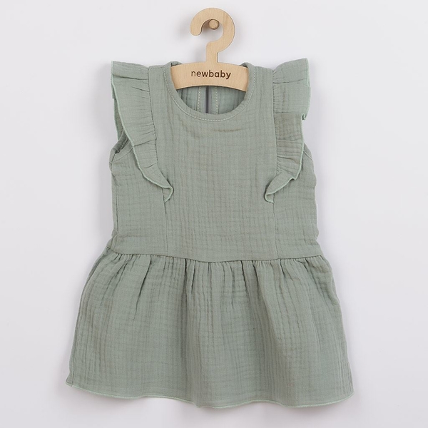 Kojenecké mušelínové šaty New Baby Summer Nature Collection máto